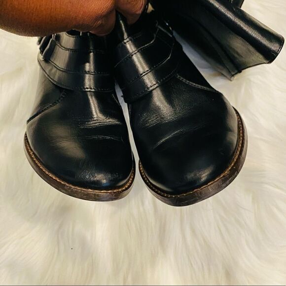Paul Green Black Leather Slouchy Boots Size 3/ 5.5 - Picture 5 of 7